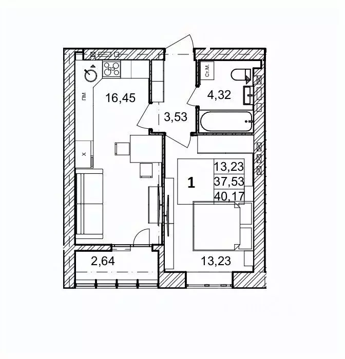 1-к кв. Волгоградская область, Волгоград бул. 30-летия Победы, 19В ... - Фото 2