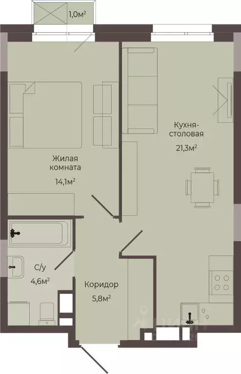 1-к кв. Нижегородская область, Нижний Новгород Соцгород жилрайон, 1-й ... - Фото 1