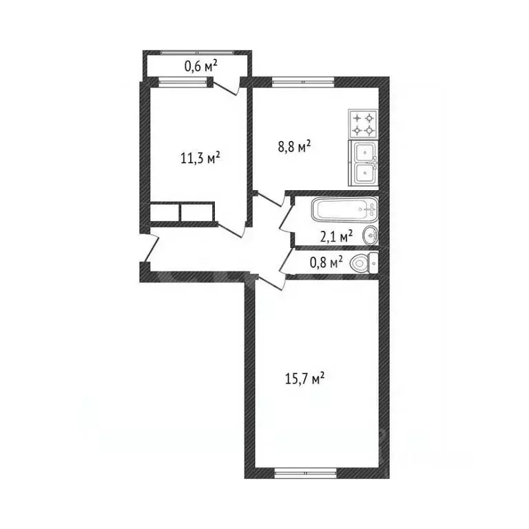 2-к кв. Брянская область, Брянск ул. 2-я Мичурина, 9 (46.3 м) - Фото 1