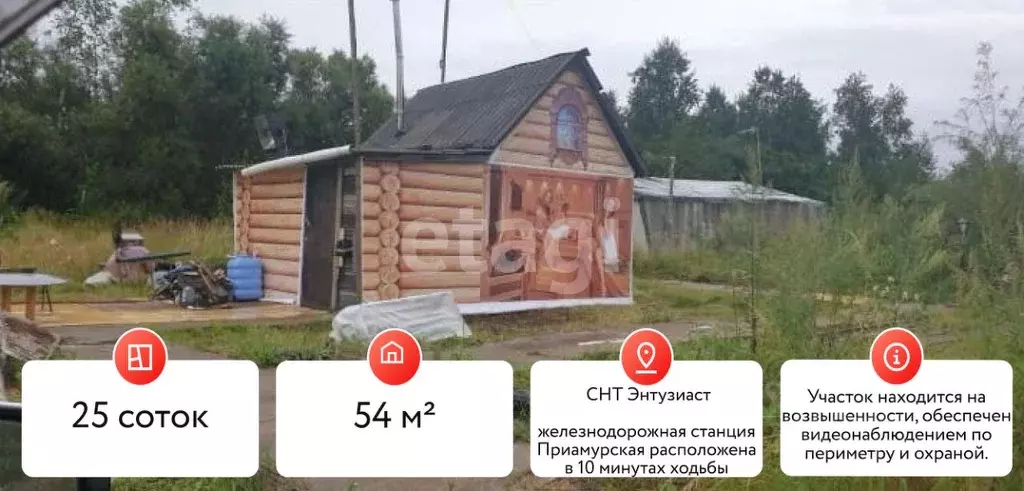 Дом в Еврейская автономная область, Смидовичский район, Энтузиаст СНТ ... - Фото 2