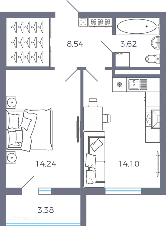 Продаётся 1-к квартира, 42.5 м - Фото 0