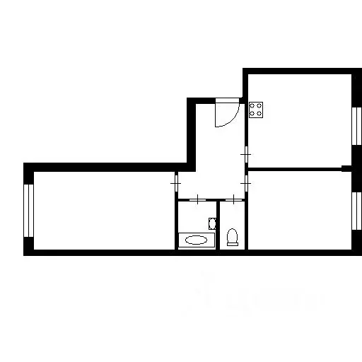 2-к кв. Кемеровская область, Кемерово ул. Ворошилова, 18 (43.7 м) - Фото 2
