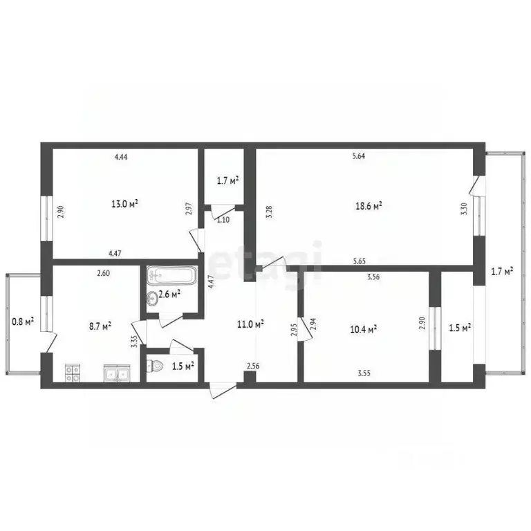3-к кв. Крым, Феодосия ул. Гарнаева, 63Д (67.5 м) - Фото 1