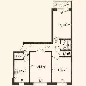 3-к кв. Башкортостан, Стерлитамак ул. Артема, 67 (66.1 м) - Фото 2
