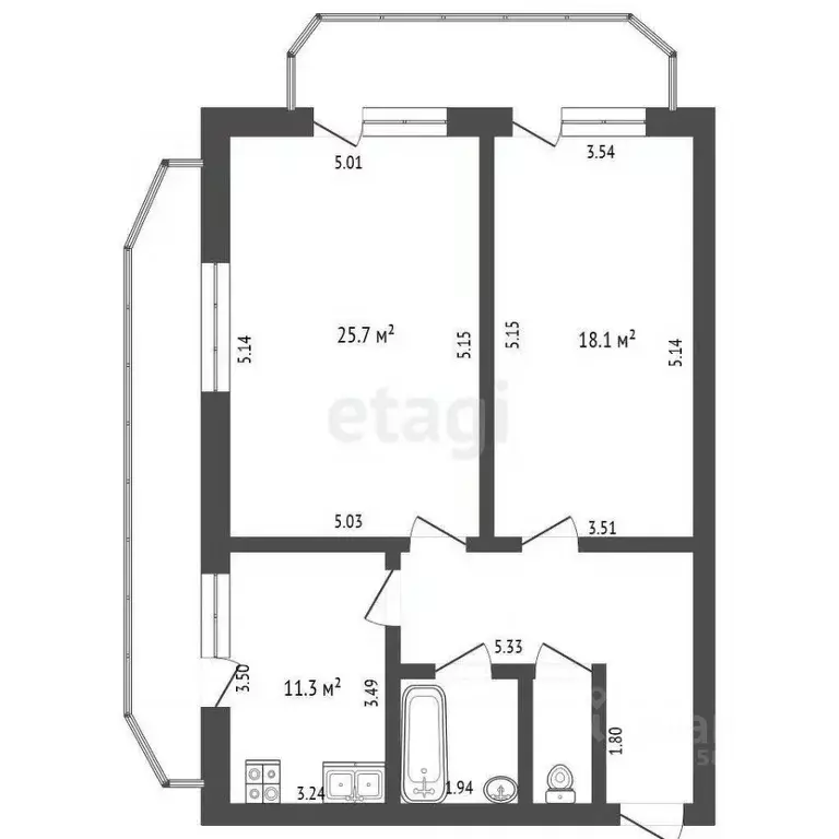 2-к кв. Вологодская область, Вологда Ягодная ул., 10 (73.3 м) - Фото 2