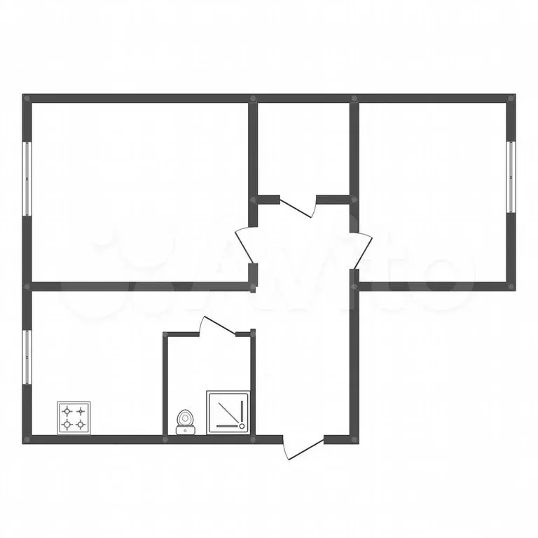 2-к. квартира, 47 м, 1/5 эт. - Фото 0