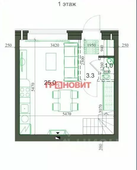Таунхаус, 54 м - Фото 1