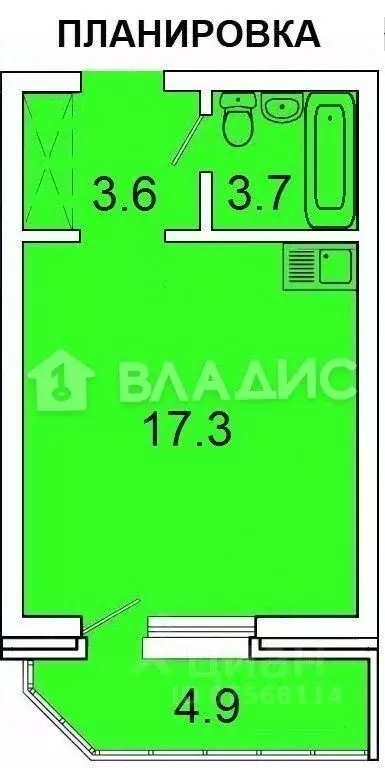 Студия Новосибирская область, Новосибирск ул. Немировича-Данченко, ... - Фото 1