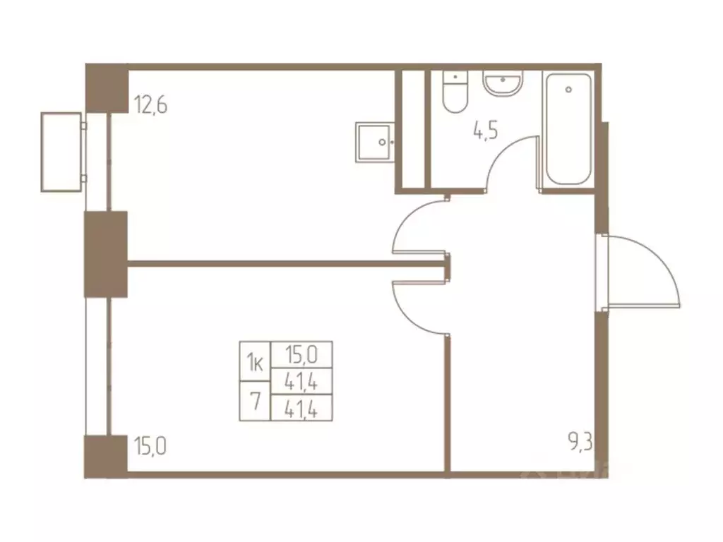 1-к кв. Московская область, Пушкино Фабрикант жилой комплекс, 1 (41.4 ... - Фото 0