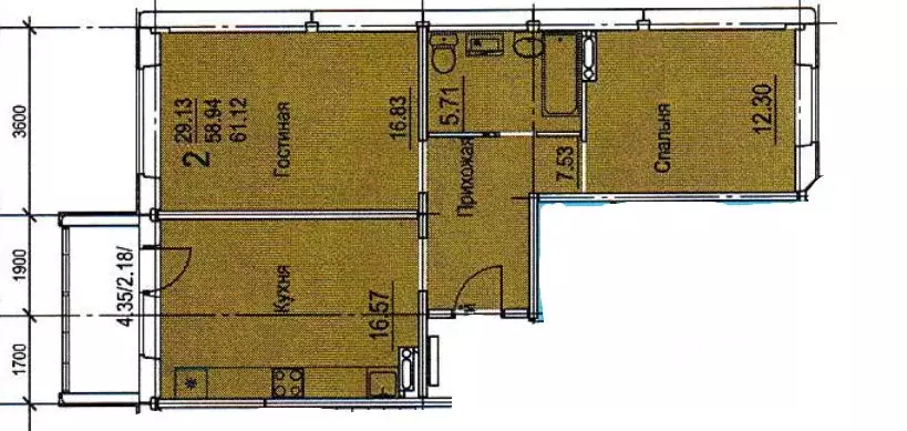 2-к кв. Самарская область, Тольятти ул. Патриотическая, 11А (61.0 м) - Фото 2