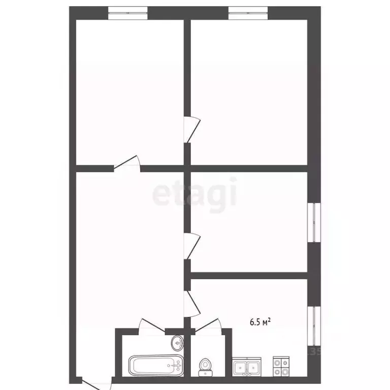 3-к кв. Калужская область, Жуковский муниципальный округ, с. ... - Фото 2