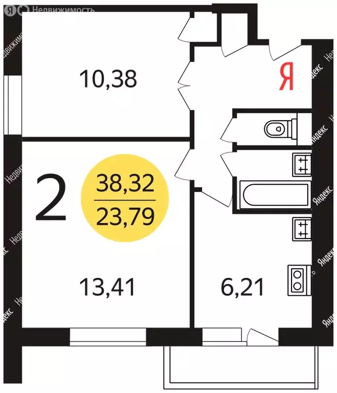 2-комнатная квартира: Москва, Реутовская улица, 2/1 (39 м) - Фото 0