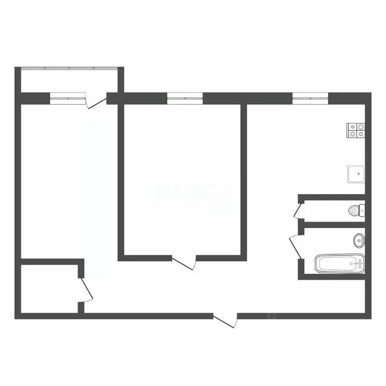 2-к кв. Тульская область, Тула ул. Галкина, 25 (50.7 м) - Фото 2