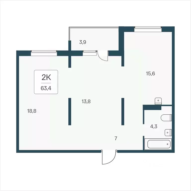 2-к кв. Новосибирская область, Новосибирск Кедровая ул., 80/3 (63.4 м) - Фото 0