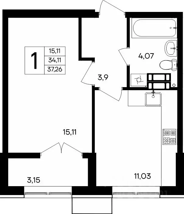 1-к кв. Севастополь Балаклавский муниципальный округ, Семисчастье ... - Фото 1