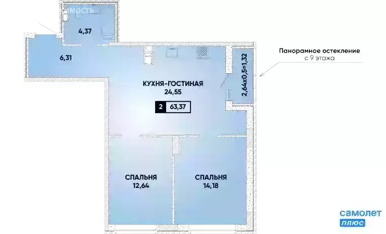 2-комнатная квартира: Краснодар, улица имени Героя Георгия ... - Фото 0