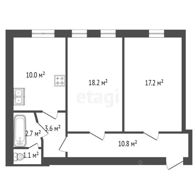 2-к кв. Санкт-Петербург Кондратьевский просп., 32 (64.4 м) - Фото 1