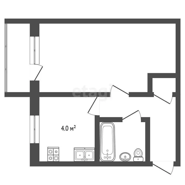 Квартира, 1 комната, 30.3 м - Фото 1