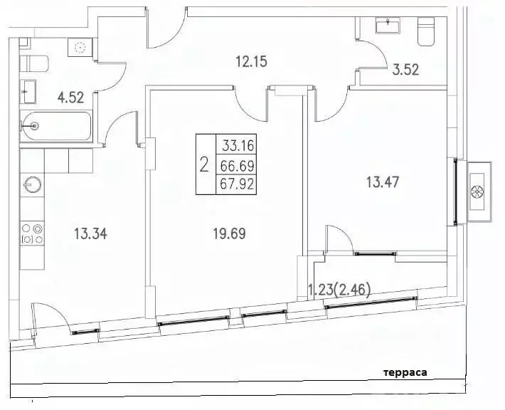 3-к кв. Татарстан, Казань ул. Ярдем, 3 (68.0 м) - Фото 1