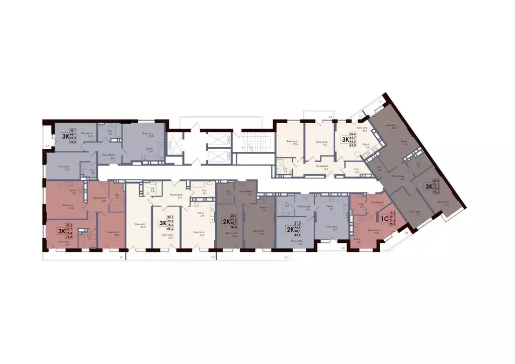 2-к кв. Ростовская область, Ростов-на-Дону просп. Стачки, 196 (48.1 м) - Фото 2