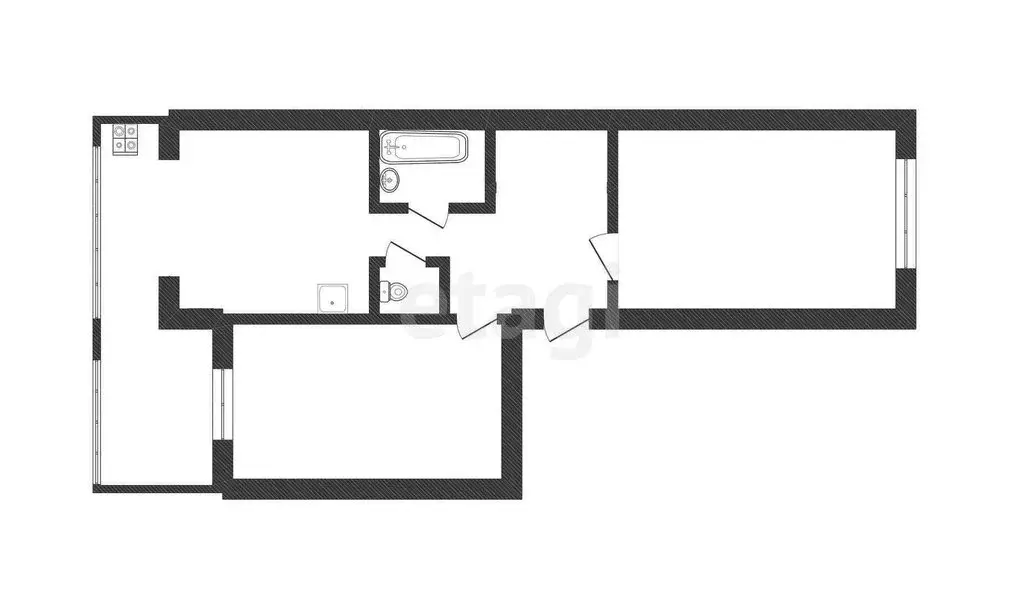 2-комнатная квартира: Нальчик, Тырныаузский проезд, 3 (50.7 м) - Фото 1