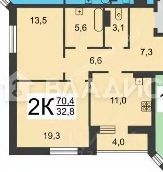 2-к кв. Нижегородская область, Нижний Новгород ул. Первоцветная, 4 ... - Фото 2