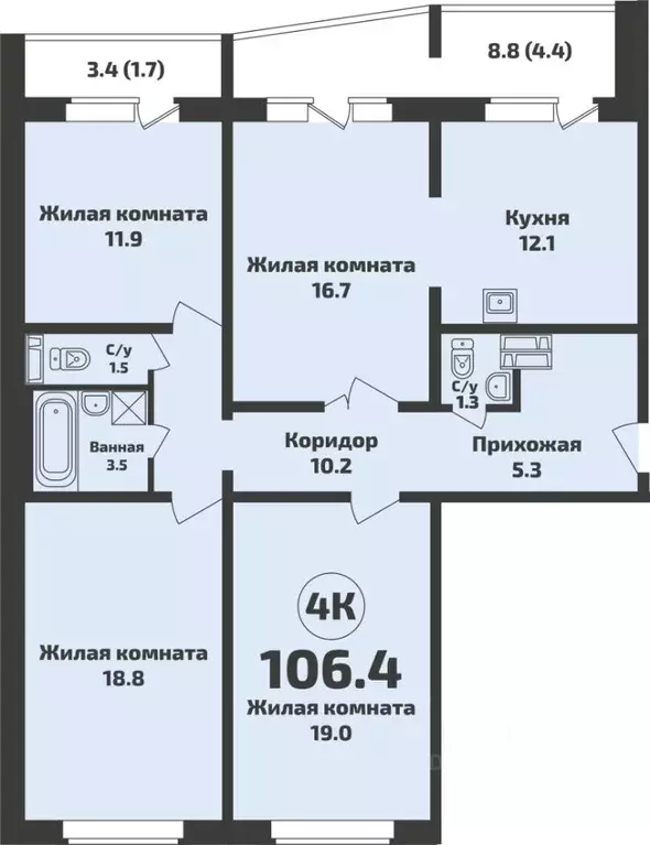 3-к кв. Новосибирская область, Новосибирский район, Станционный ... - Фото 0