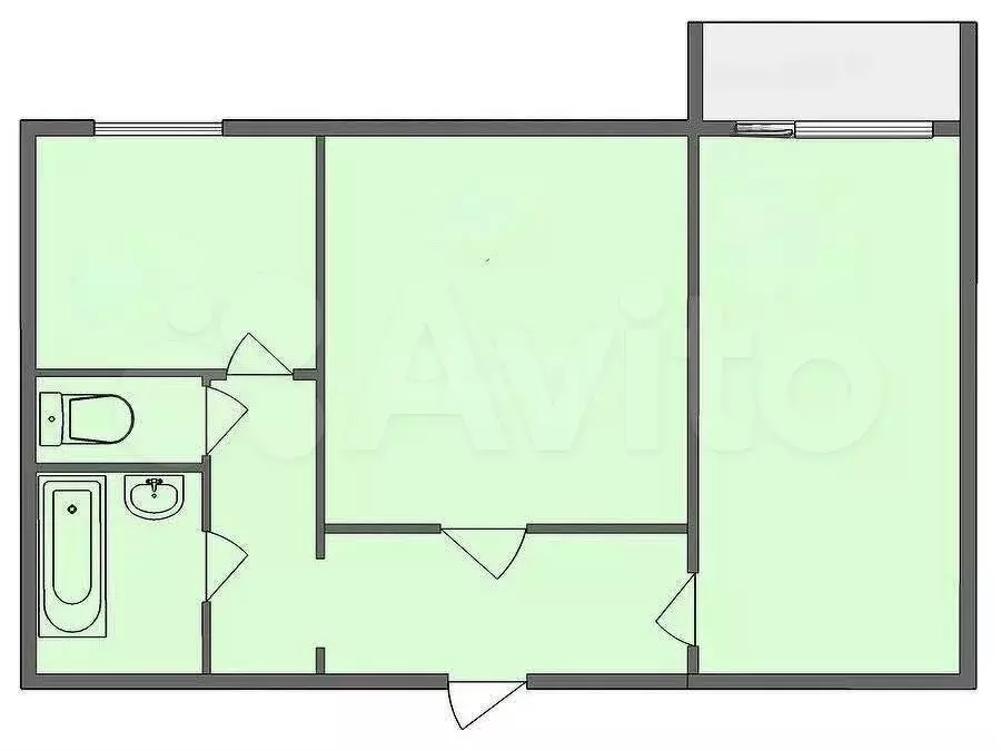 2-к. квартира, 53 м, 6/9 эт. - Фото 0