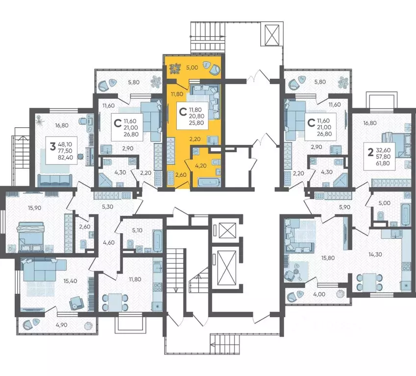 Студия Краснодарский край, Сочи городской округ Горный Квартал жилой ... - Фото 2