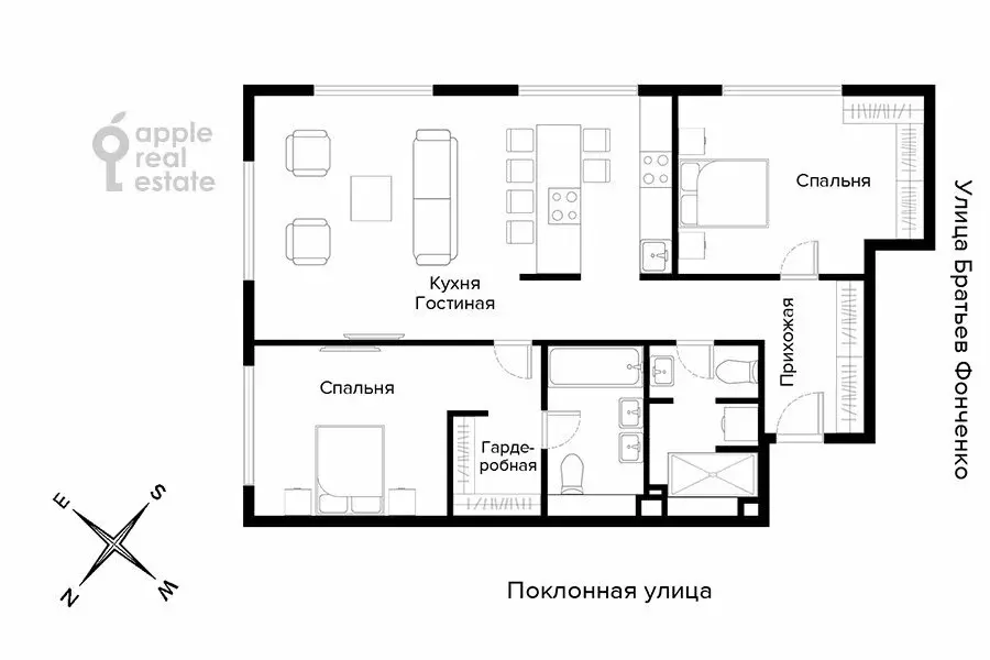 3-комнатная квартира: Москва, улица Братьев Фонченко, 1к8 (105 м) - Фото 1