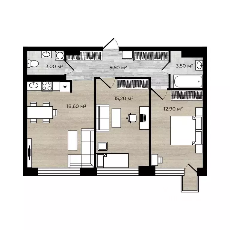 2-к кв. Ярославская область, Ярославский муниципальный округ, пос. ... - Фото 1