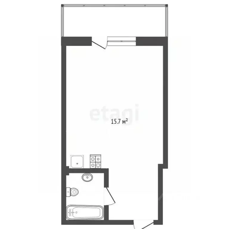 Студия Тюменская область, Тюмень ул. Восстания, 26 (15.7 м) - Фото 1