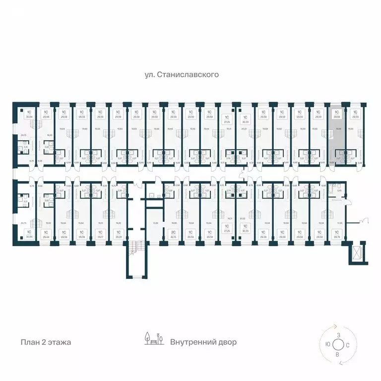 Квартира-студия: Новосибирск, улица Станиславского, 25 (29.59 м) - Фото 1