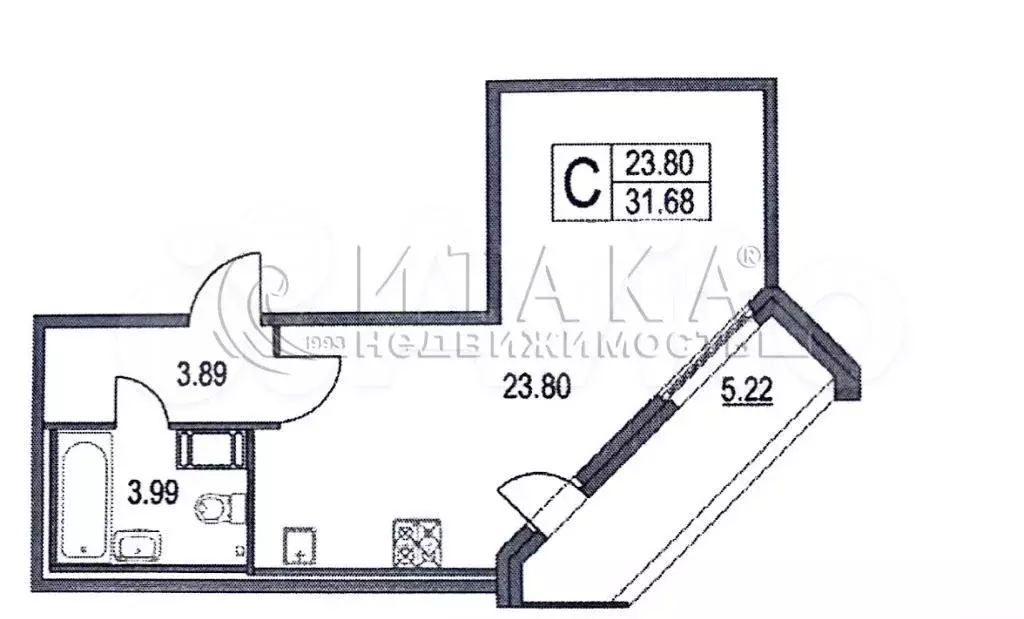 Квартира-студия, 31 м, 22/25 эт. - Фото 0