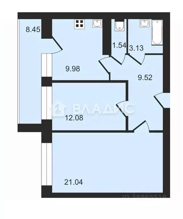 2-к кв. Брянская область, Брянск ул. Горняков, 9 (57.29 м) - Фото 1