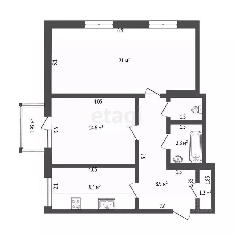 2-к кв. Мордовия, Саранск Советская ул., 63 (58.6 м) - Фото 0