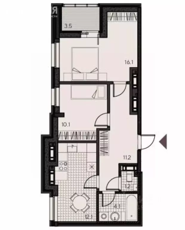 2-к кв. Пензенская область, Пенза ул. Урицкого, 48 (56.6 м) - Фото 1