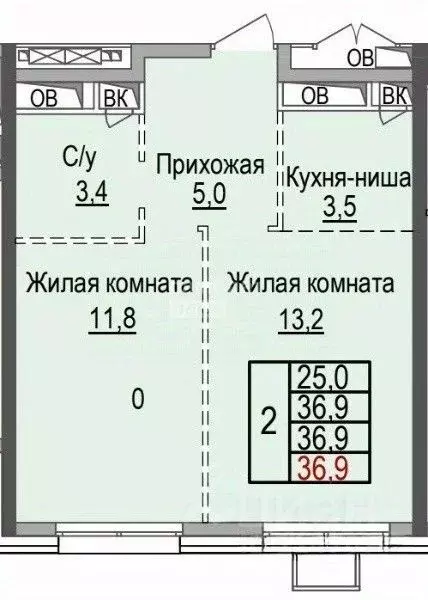 2-к кв. Московская область, Красногорск ул. Александровская, 4 (36.9 ... - Фото 2