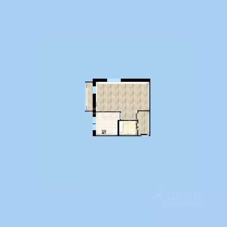 1-к кв. Башкортостан, Уфа Кольцевая ул., 172 (30.5 м) - Фото 2