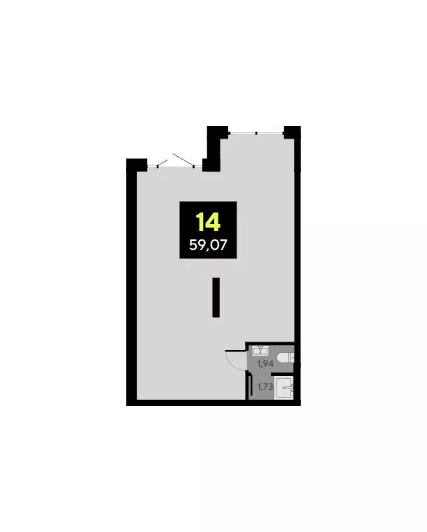 Помещение свободного назначения (59.07 м) - Фото 1