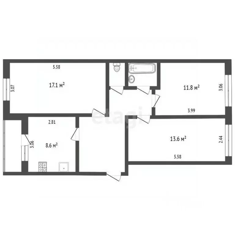 3-к кв. Ханты-Мансийский АО, Сургут ул. Просвещения, 47 (68.1 м) - Фото 0