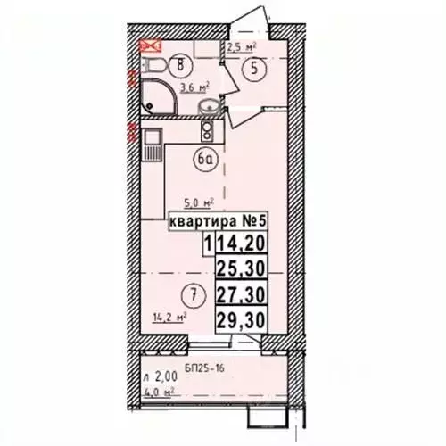 Студия Липецкая область, Усмань Северо-Восточный мкр,  (27.3 м) - Фото 1