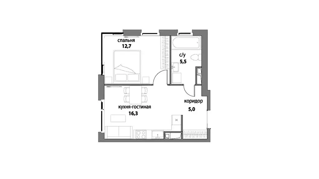 1-комнатная квартира: Москва, улица Крузенштерна, 9 (39.7 м) - Фото 1