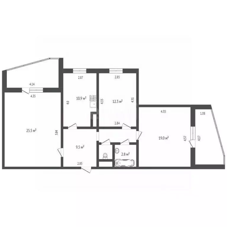 3-к кв. Костромская область, Кострома Советская ул., 97 (86.3 м) - Фото 0