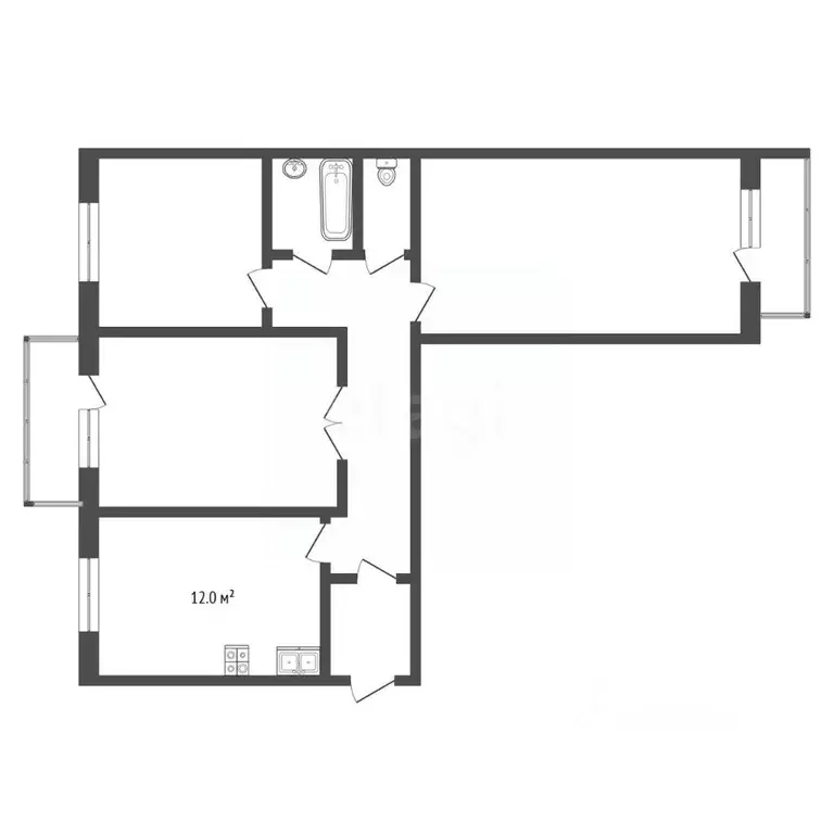 3-к кв. Ростовская область, Батайск ул. Северный Массив, 7 (66.2 м) - Фото 2