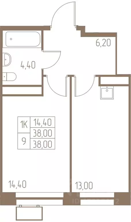 1-к кв. Московская область, Пушкино Фабрикант жилой комплекс, 1 (38.0 ... - Фото 1