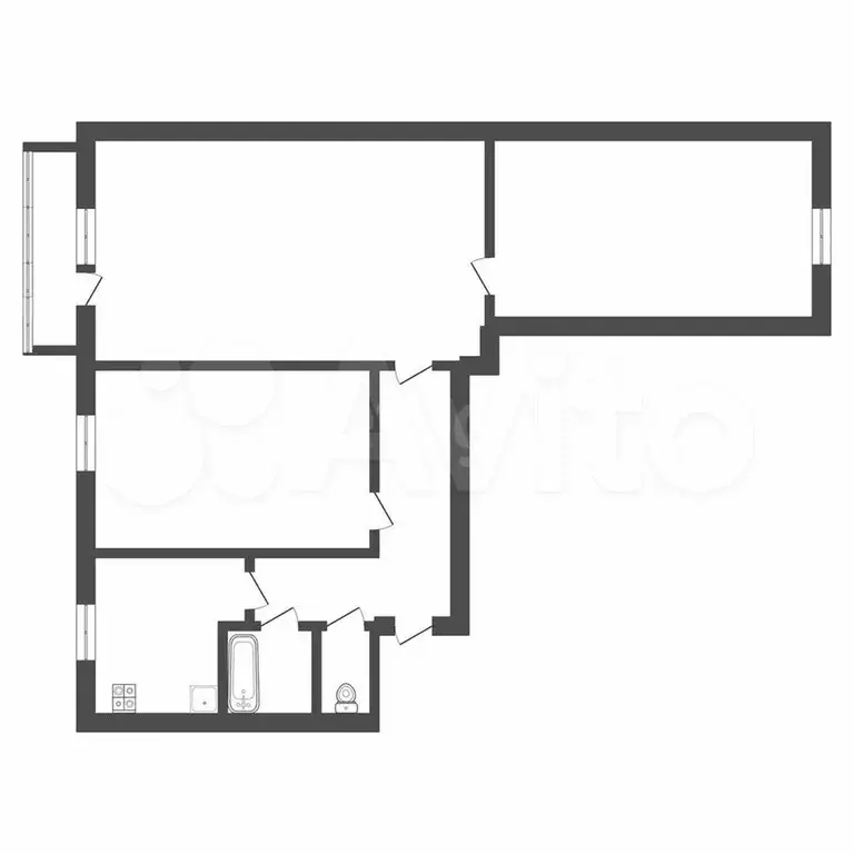 3-к. квартира, 57,6 м, 9/10 эт. - Фото 0