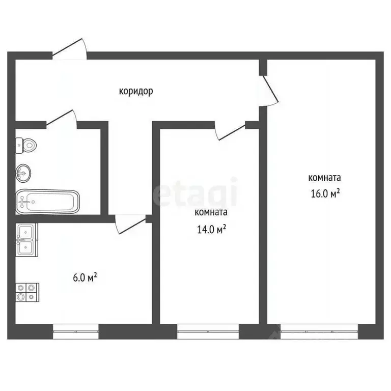 2-к кв. Московская область, Серпухов ул. Космонавтов, 15а (45.5 м) - Фото 2