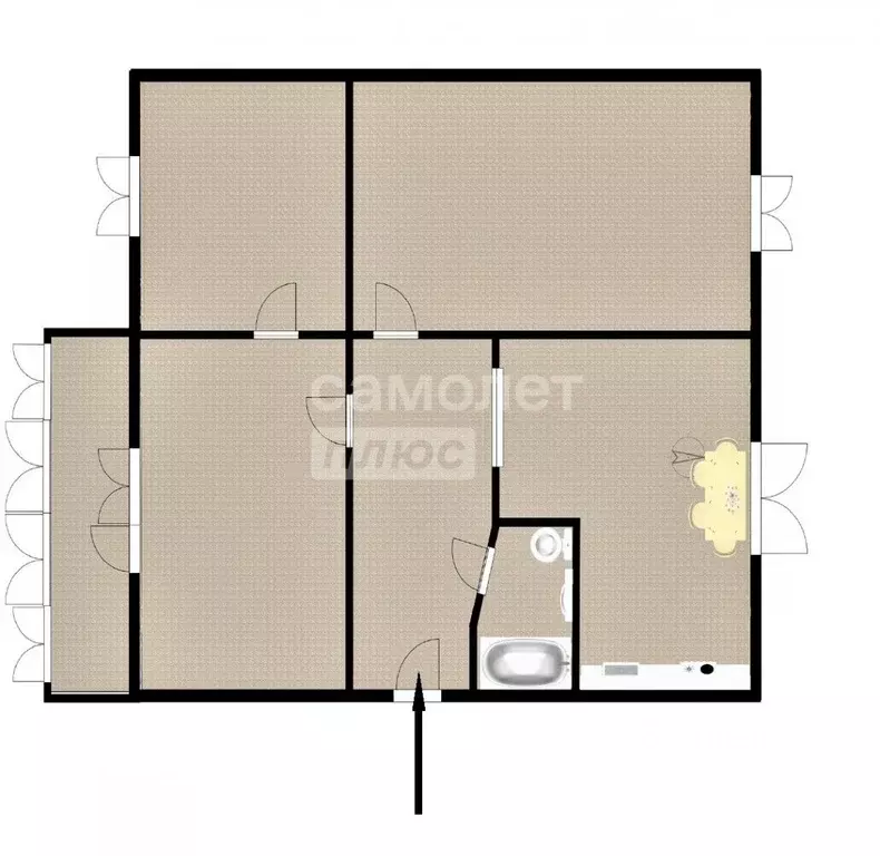 3-к кв. Пензенская область, Пенза ул. Карпинского, 24 (63.2 м) - Фото 2