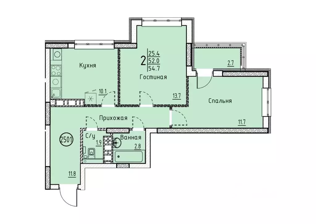 2-к кв. Саратовская область, Энгельс Энгельс-9 мкр,  (54.7 м) - Фото 0